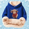 thumbnail image 2 of Big Girls Hoodies Sweatshirts Girls Lined Hoodie Cute Print Sweatshirt Warm Pullover Top Cozy Youth Outerwear Navy 13T-14T, 2 of 5