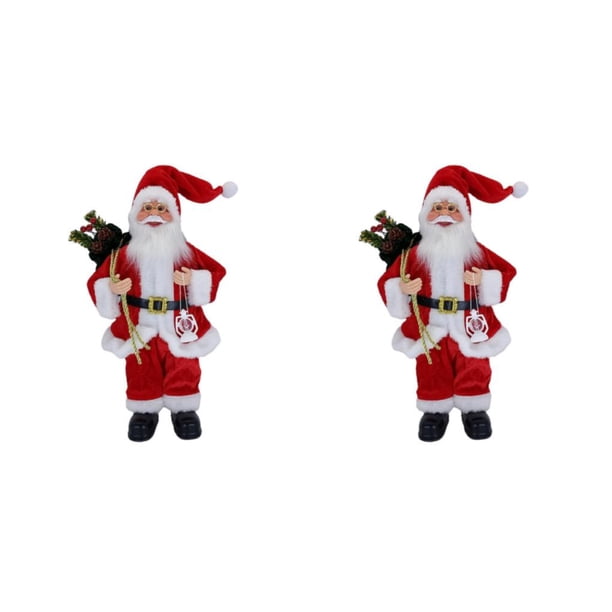 Cateissary Snowman Santa Claus Doll Ornament Decoration Statue Indoor Decor Table Desk Rojo 17x30cm 2Conjunto