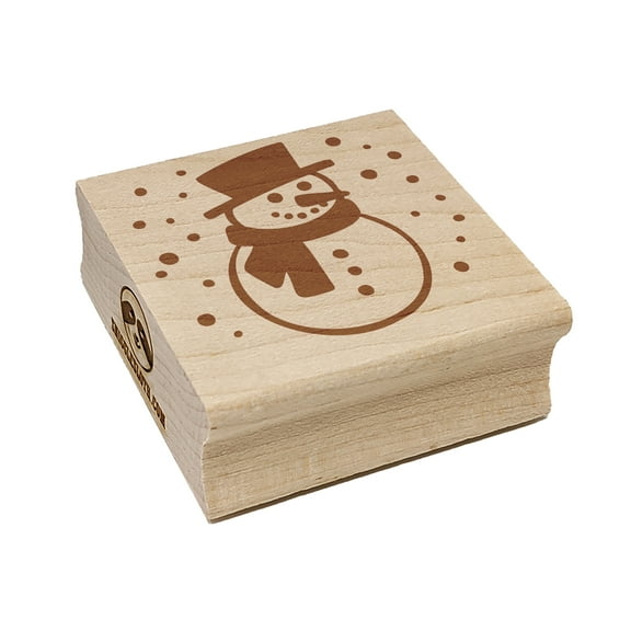 Winter Snowman Square Rubber Stamp Stamping Scrapbooking Crafting - Small 1.25in