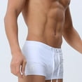 thumbnail image 5 of Men's Sexy Swimming Trunks - Elastic Waist, Zipper Pockets, Side Slits - Quick Dry Nylon/Spandex Beach Surf Shorts, 5 of 7
