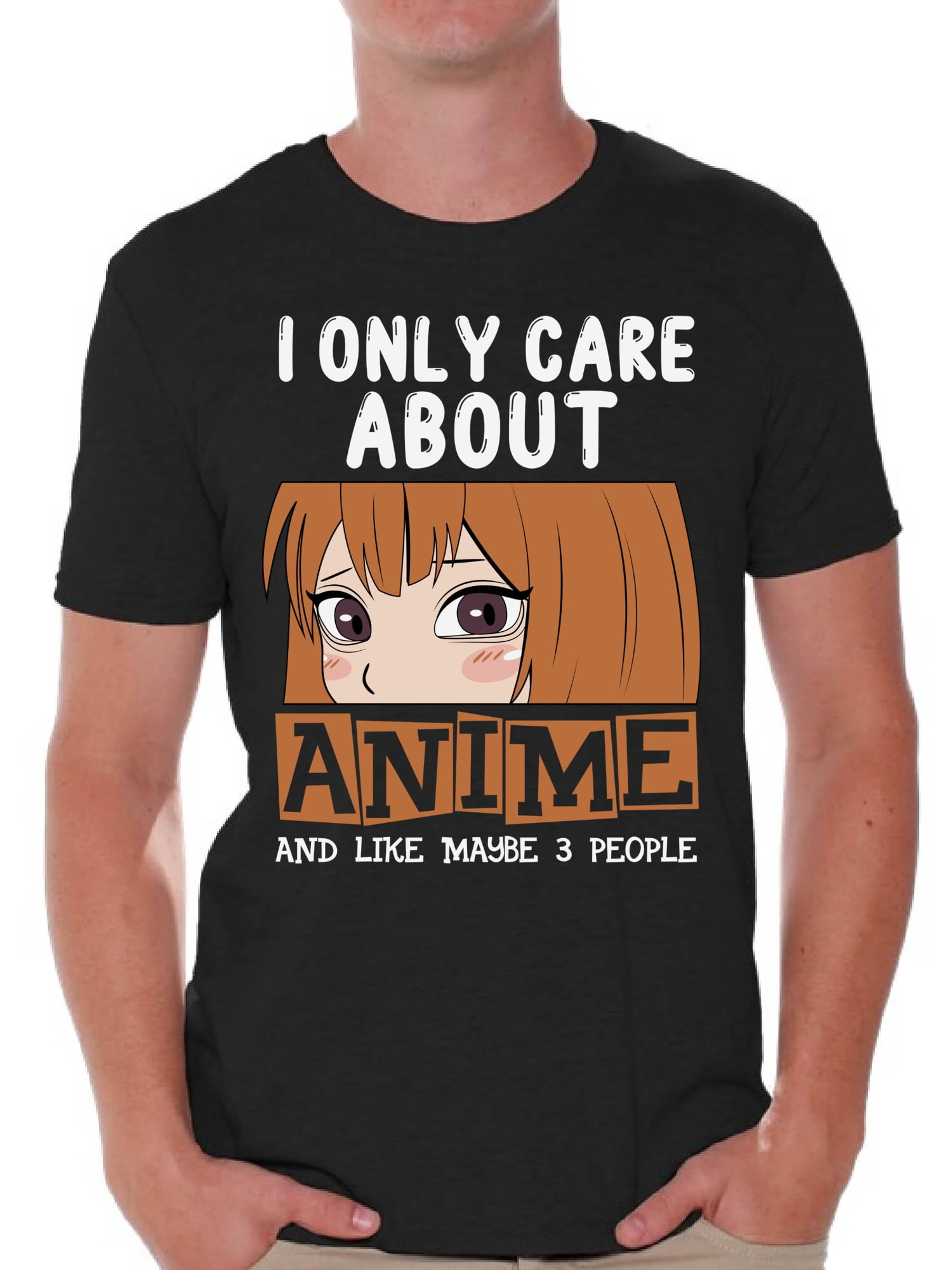 I Only Care About Anime T-Shirt for Men Anime Men's Tees Humor Shirt