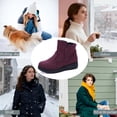 thumbnail image 4 of Women's Winter Warm Fleece-Lined Snow Boots Lightweight Waterproof Ankle Boots Comfortable Slip-Resistant Walking Boots Red 9 US, 4 of 7