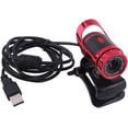 thumbnail image 3 of ZOUSSIQI Webcam Camera USB 2.0 12M Pixels Clip-on Webcam Web Camera 360° Rotating Stand Built-in Microphone for Both Laptop and Desktop PC(Red) CA919-14042, 3 of 7