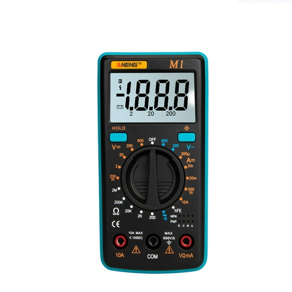 ANENG M1 Multimètre Numérique Portatif Rétroéclairage LCD Haute Précision Résistance au Courant AC/DC