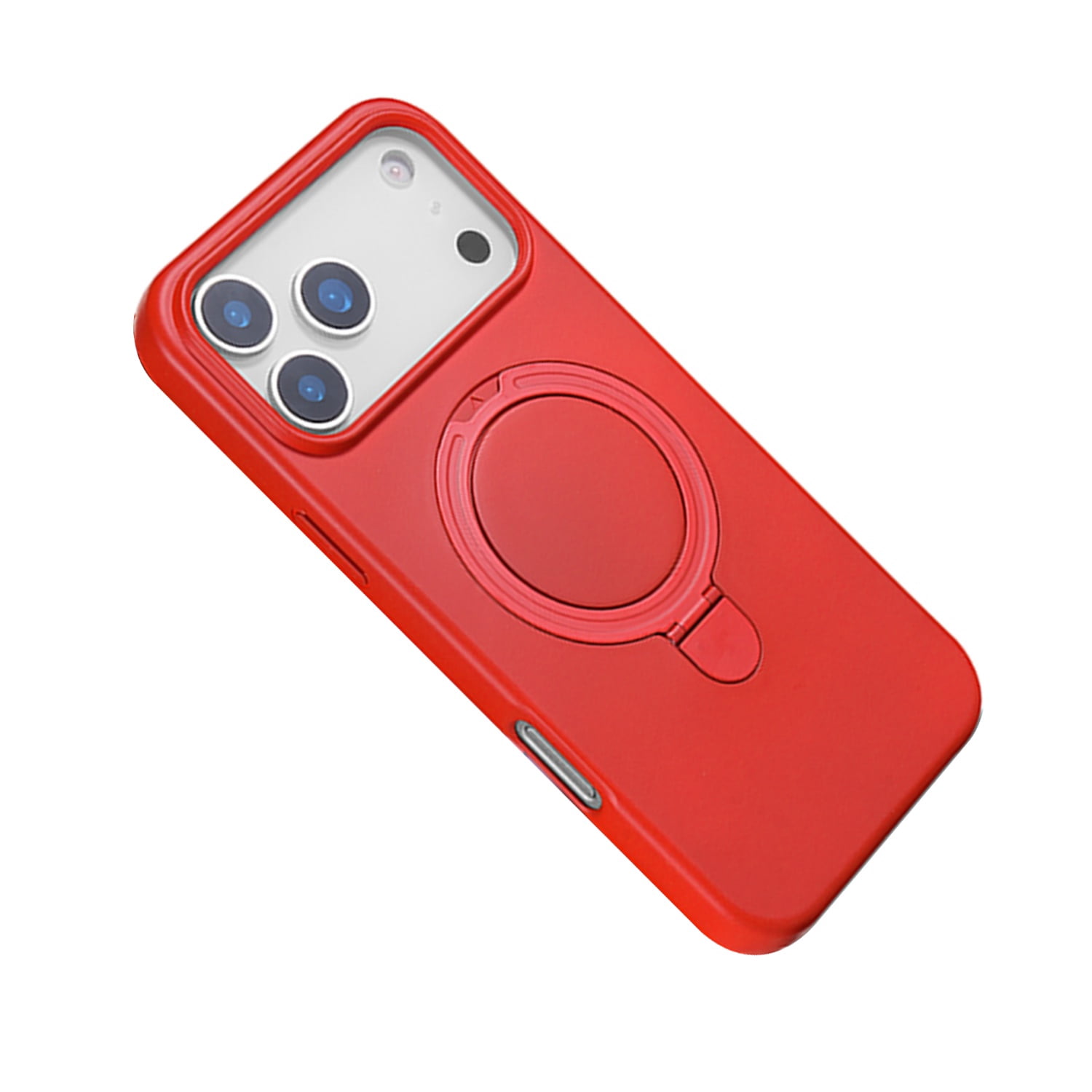 Soft Silicone Stand Case with Magsafe for iPhone 17 Pro - Red