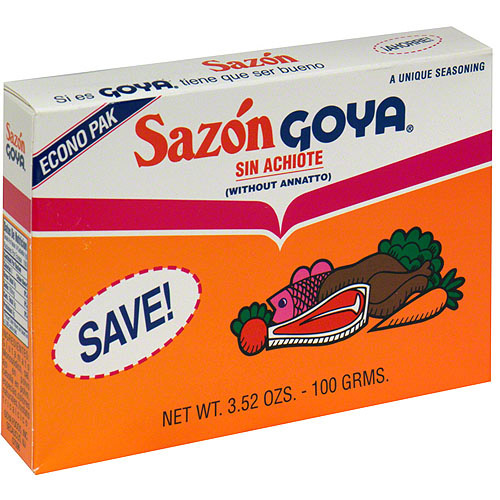 Goya Sazon Flavor Packet Without Annatto, 3.52 oz (Pack of 18)