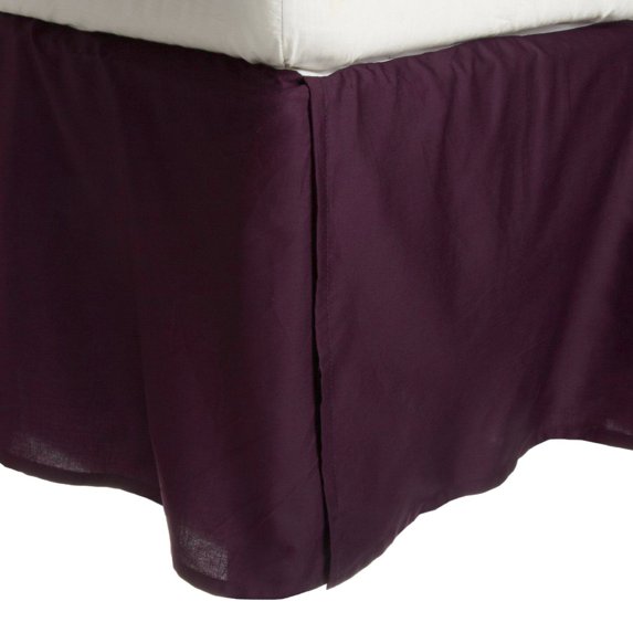 Solid Wrinkle-Resistant Brushed Microfiber Bed SKirt by Blue Nile Mills, King, Purple
