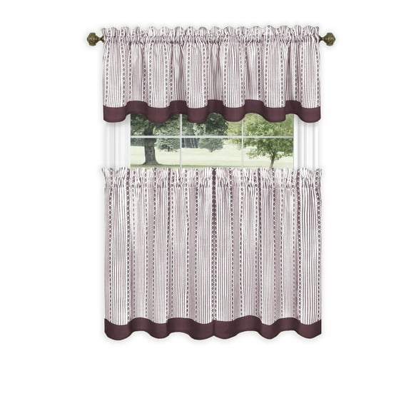 Achim Modern Floral Rod Pocket Light Filtering Curtain Set, 58.00" x 24.00"