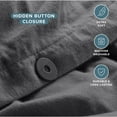 thumbnail image 5 of Bare Home Flannel Duvet Cover Set - 100% Flannel Cotton - Double Brushed - Queen, Gray, 5 of 10