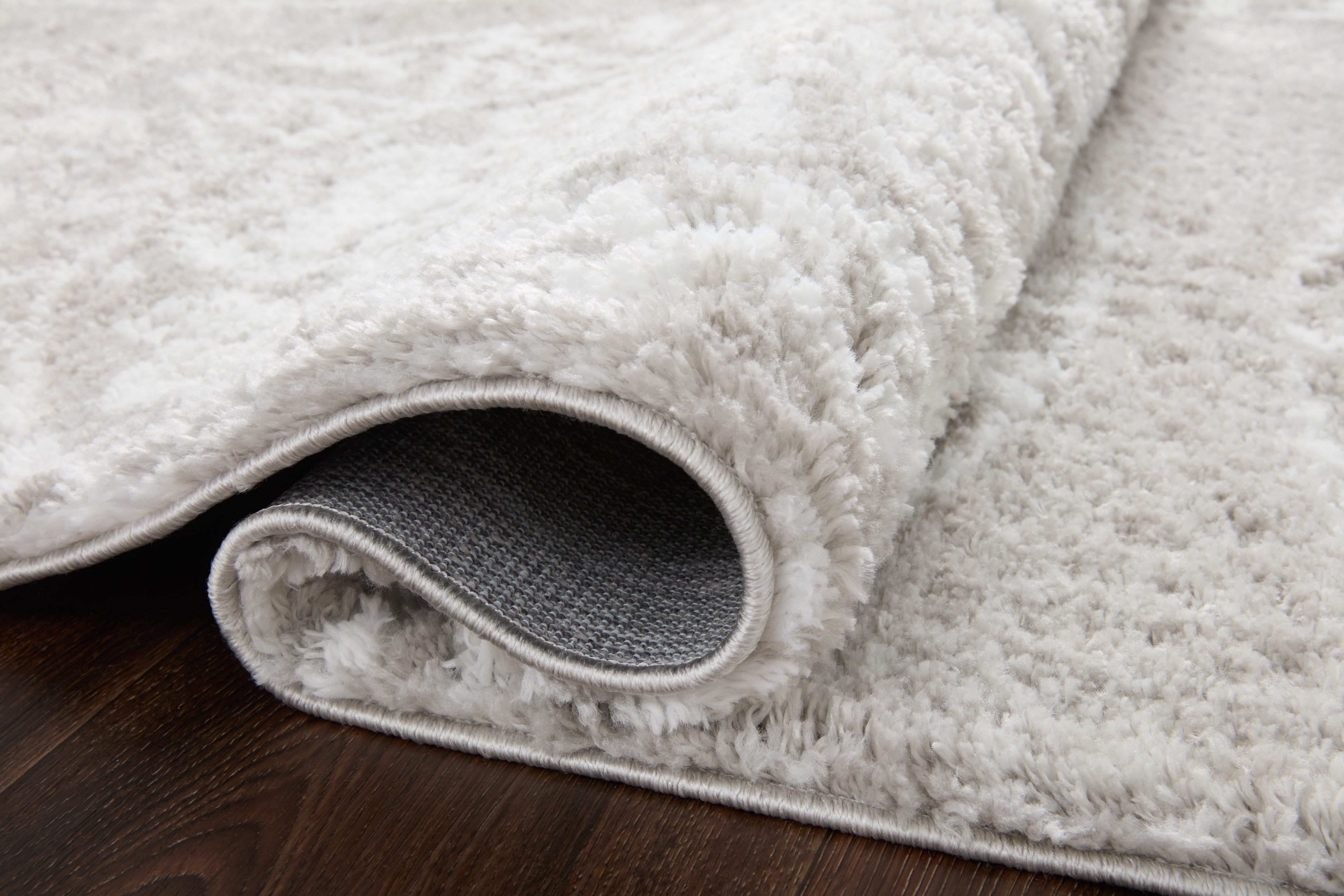 Loloi Bliss Shag Grey / White 2'-7" x 12'-0" Runner Rug