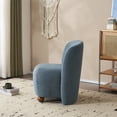 thumbnail image 4 of Modern Armless Accent Chair, Small Reading Chair with Upholstery and Exquisite Round Pine Wood Feet, Low-Back Club Chair for Small Living Spaces, Bedroom, Reading Nook, Blue, 4 of 9