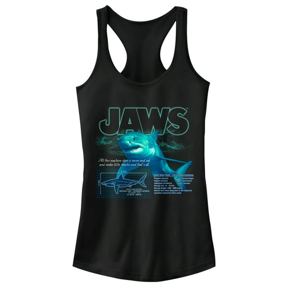 Junior's Jaws Shark Blueprint  Racerback Tank Top