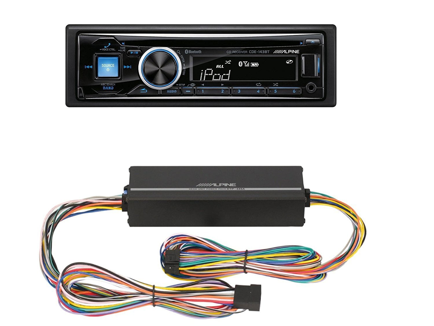 Alpine CDE143BT Advanced Bluetooth CD Receiver With KTP445A Alpine