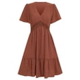 thumbnail image 1 of Vestido de primavera y verano para mujer, vestidos casuales de manga corta con volantes, vestido con cuello en V Zhivalor BST3008914-4, 1 of 6