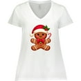 thumbnail image 3 of Inktastic Christmas Gingerbread Man Women's Plus Size V-Neck T-Shirt, 3 of 5