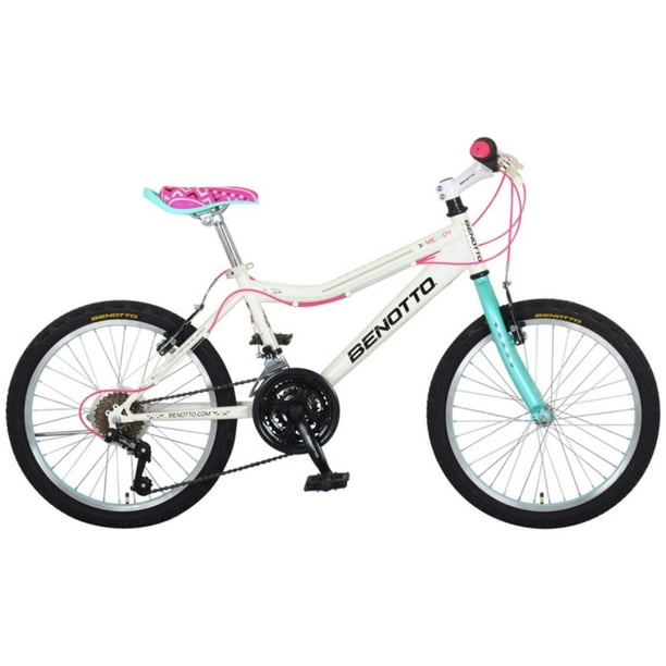 Bicicleta Benotto Montaña Melody R20 21v Niña Sunrace Fren V blanco