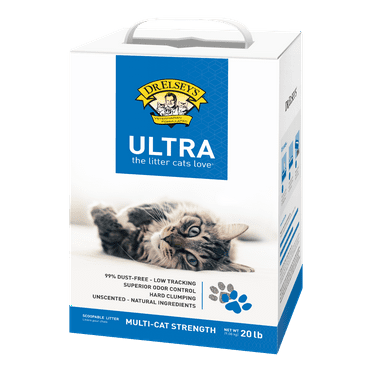 Dr. Elsey's Ultra Clumping Clay Cat Litter, Low Dust, Natural, 20 lb Box