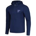 thumbnail image 2 of Men's Antigua Heather Navy St. Louis Blues Spikes Raglan Quarter-Zip Hoodie, 2 of 4