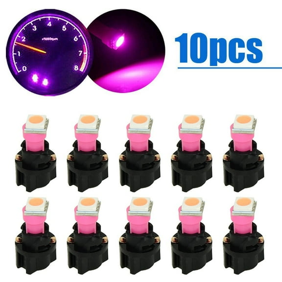 Purple 74 T5 Led Car Instrument Panel Light Dash Lamp Bulbs Twist Sockets