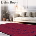 thumbnail image 2 of ODIKA 5'x7' Machine Washable Non-Slip Area Rug, Winter Snowy Village Night Journey Panorama High Traffic Rug, Red, 637275, 2 of 7