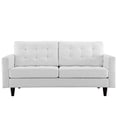 thumbnail image 1 of Modway Fauteuil d'Amour en Cuir Rembourré Style Mid-Century Moderne en Blanc, 1 of 5
