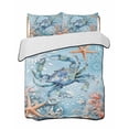 thumbnail image 2 of Blue Coastal Crab Twin XL Size Down Alternative Comforter, Lightweight Comforter Quilt Bedding Set with Pillow Shams Summer Beach Starfish Botanical All Seasons Bed Comforter Duvet Insert 68"x98", 2 of 7