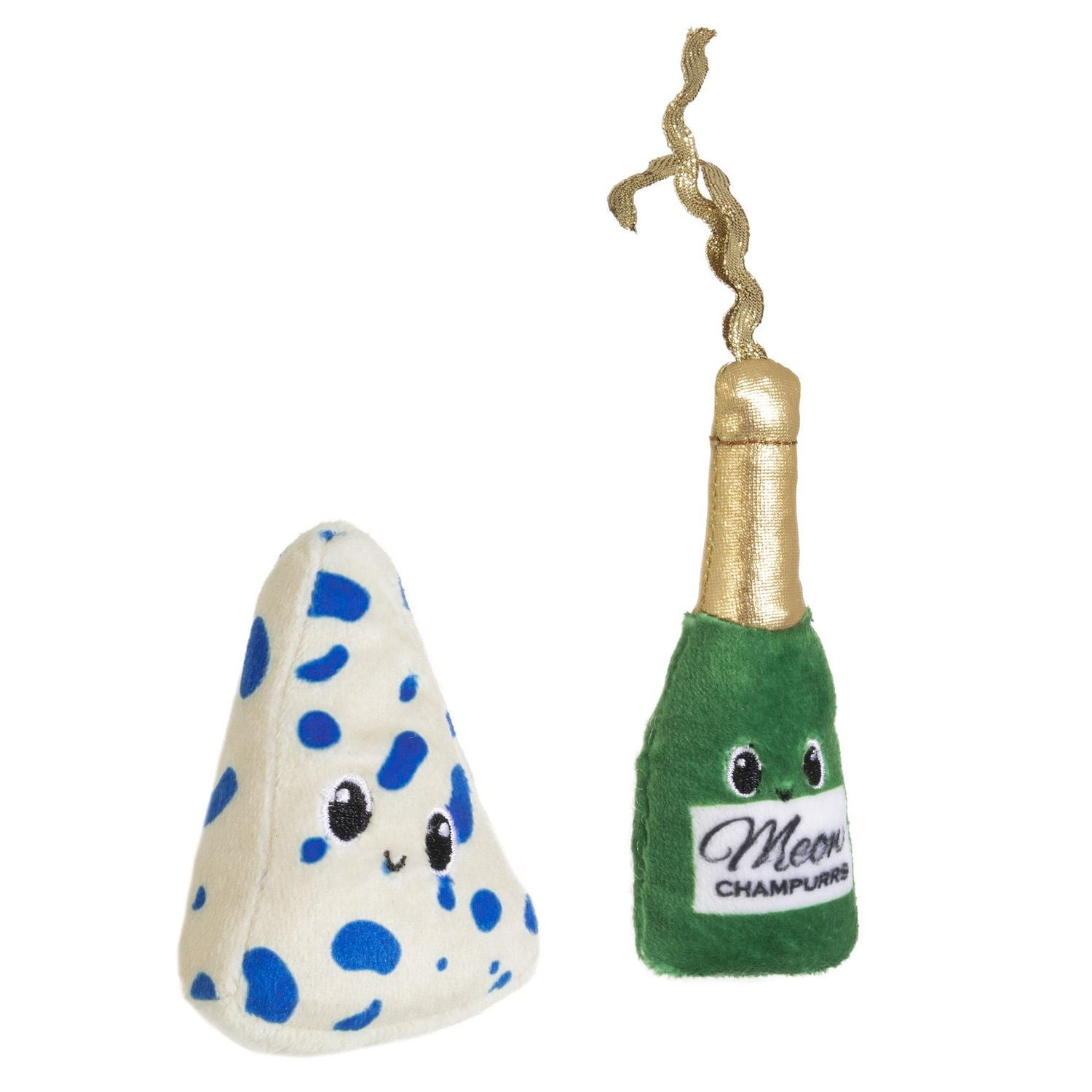 Quirky Kitty Wine & Cheese Plush Catnip 2 pack Cat Toy