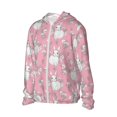 thumbnail image 2 of KLL Rabbit And Flower Print Men's Women’s UPF 50+ Sun Protection Outdoor Hoodie Jacket Long Sleeve Fishing Hiking Performance Shirt-Small, 2 of 6
