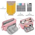 thumbnail image 2 of Large Pencil Cases Zipper Stationery Organizer Duarable Pink, 2 of 5