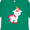 thumbnail image 4 of Inktastic Cute Little Unicorn With Red And Pink Mane, Hearts Girls Long Sleeve Toddler T-Shirt, 4 of 5