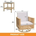 thumbnail image 3 of Craftian Patio Swivel Chairs, 3 Pieces Patio Furniture Set of 2 Swivel Glider Rocking Chairs with Side Table,Bistro Set - Beige, 3 of 9