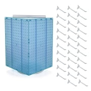 Four-Sided Revolving 14"W x 20"H Pegboard Counter Display w/ 32 4" Hooks