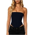 thumbnail image 3 of MYAOYINo Boundaries Ladies Seam Front Bandeau Top Strapless Asymmetrical Hem, 3 of 8