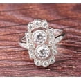 thumbnail image 4 of Vintage Art Deco Two Stone Diamond Engagement Ring, Milgrain Shank Wedding Anniversary Ring, Womens Party Wear Ring, 925 Sterling Silver, 2.4 Ct Simulated Diamond, Mother's Day Gift, 4 of 5