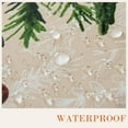 thumbnail image 3 of Christmas Waterproof Tablecloth \u2013 Beige Watercolor Christmas Tree, Red Flower & Pinecone Floral Design \u2013 Holiday Dining Table Cover for Xmas Party & Home Decor, W60 x L102 in, 3 of 6