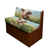 Kuiaobaty Cow Grass Daisy Flower Pattern Replacement RV Dinette Cushions Covers with Elastic Band RV Sofa Seat Slipcovers Couch Cushion Slipcovers Universal Fit Travel Trailer Couch