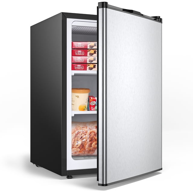 Giantex Congélateur Vertical Compact, Congélateur à Commande Mécanique avec Thermostat Réglable à 7 Niveaux