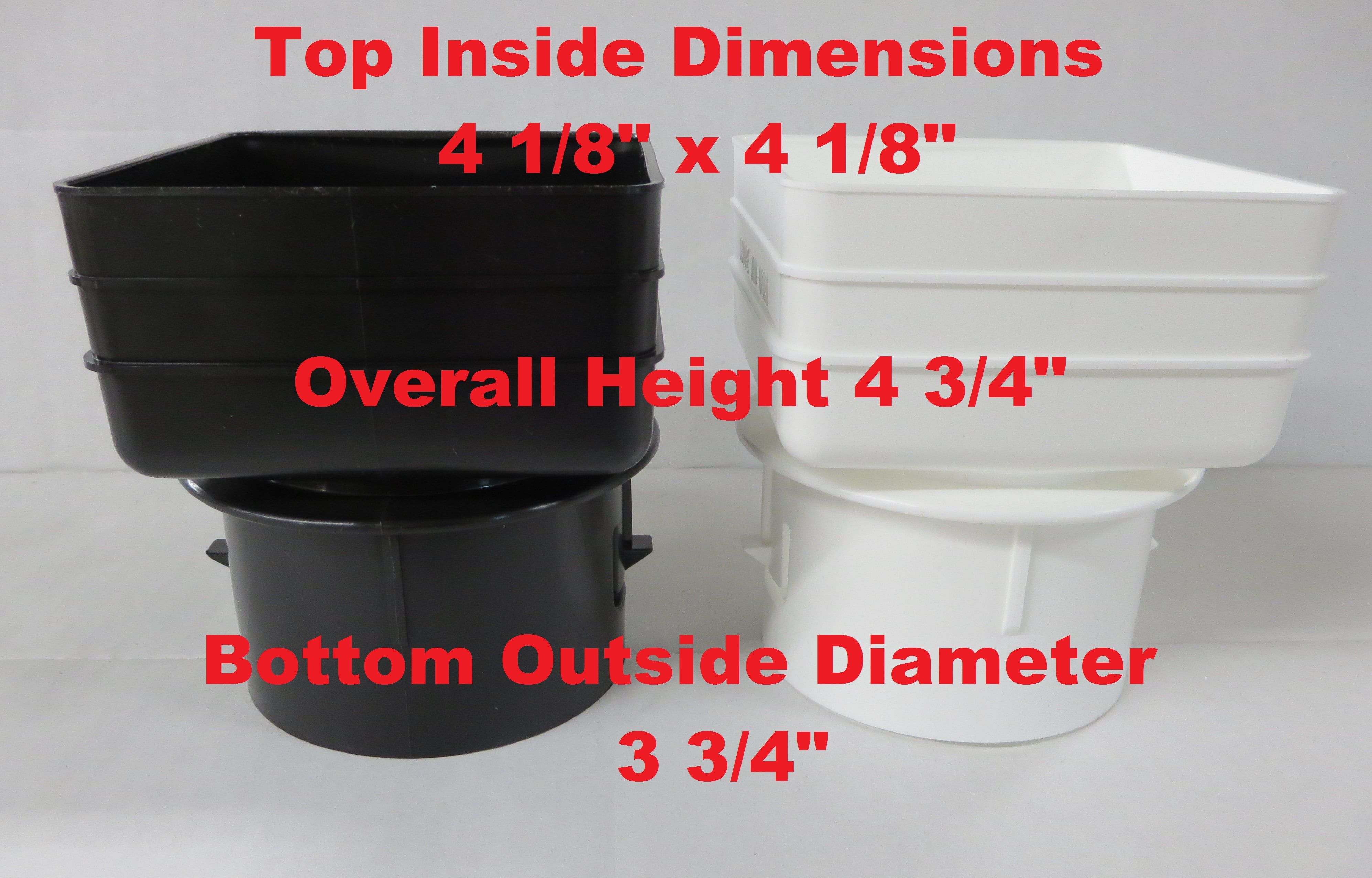 Plastic Universal Downspout To Drain Tile Adapter 4x4x4 White Plastic Universal Downspout To Drain Tile Adapter 4x4x4 White Com