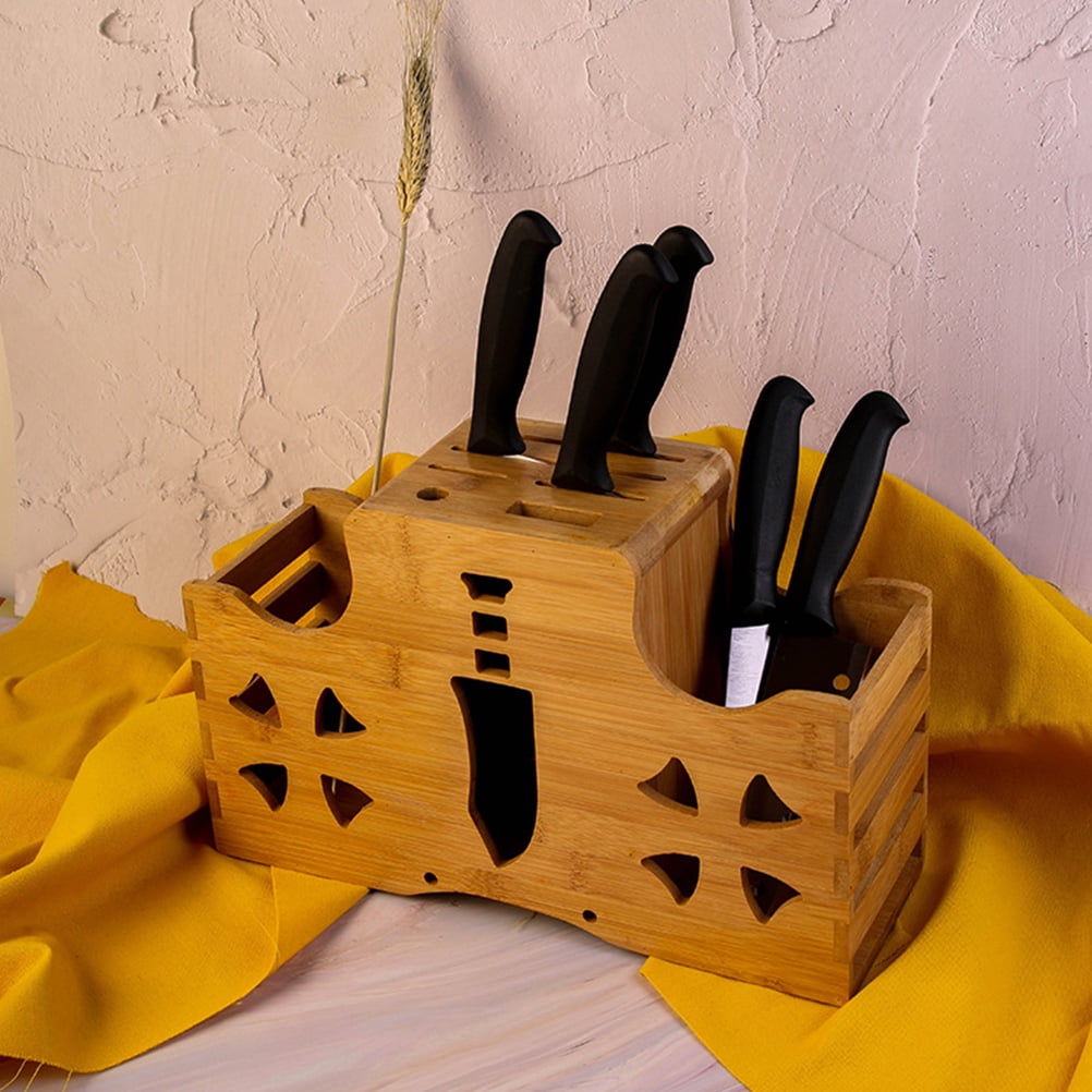 HINTRMENT Bamboo Kitchen Utensil Holder for Homeowners 1Pack 12.8X7.9X4.5In