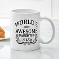 thumbnail image 3 of CafePress - World's Most Awesome Daughter In Law Mug - 11 oz Ceramic Mug - Novelty Coffee Tea Cup, 3 of 4