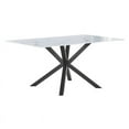 thumbnail image 3 of 5pc White Marble Wrapped Dining Table with Tempered Glass and Beige Chairs, 3 of 5