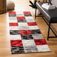 thumbnail image 2 of SAFAVIEH Studio Leather Harland Geometric Area Rug, Grey/Red, 5' x 8', 2 of 5