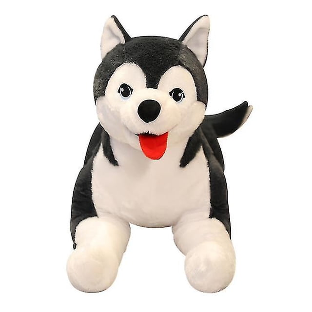Set de regalo de peluche para bebés con forma de perro husky realista de 70 cm para niños