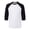 White/ Black, variant on Bella Canvas Youth 3/4-Sleeve Baseball T-Shirt - 3200Y