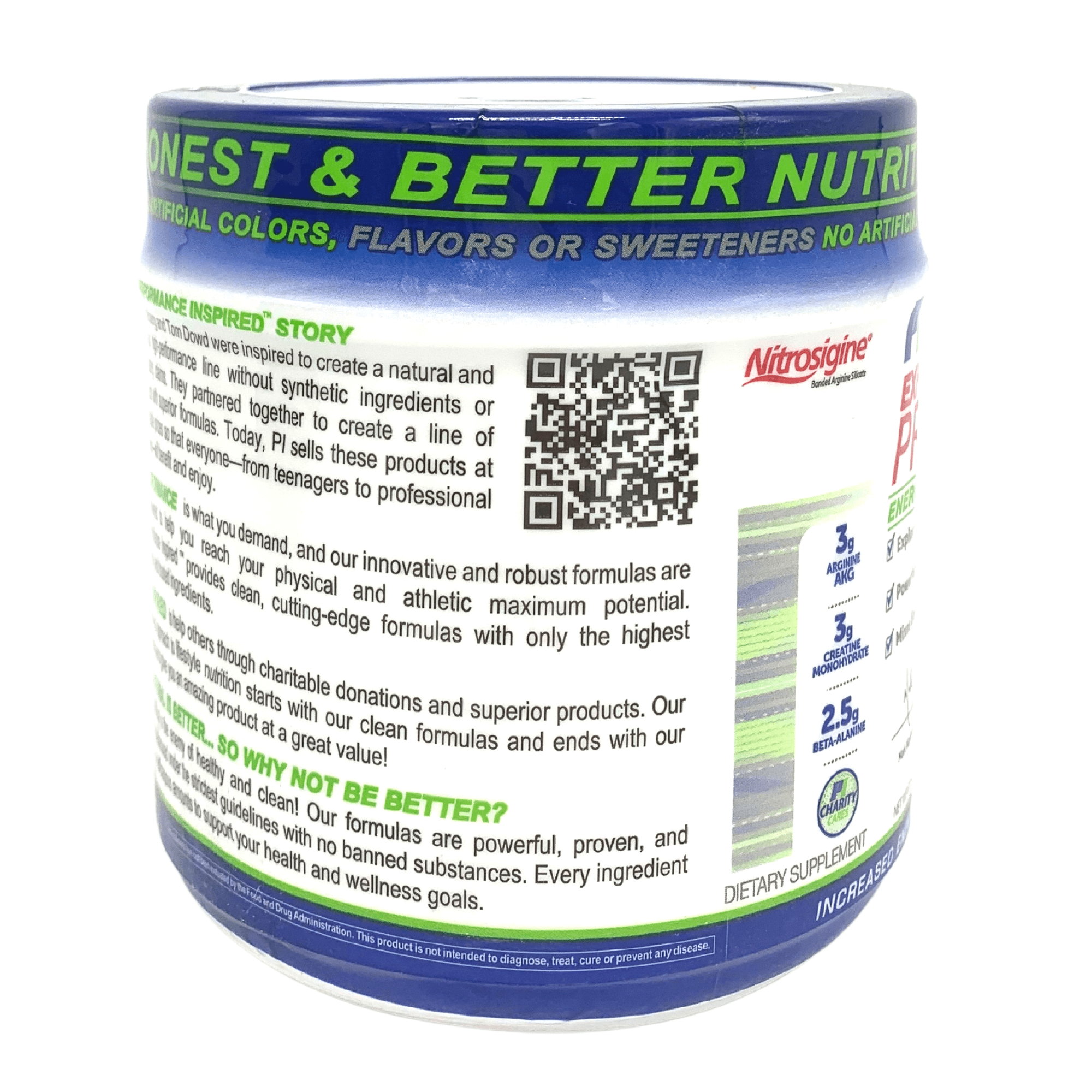 Performance Inspired Nutrition - Pre-Workout Powder - All Natural - G-Free & Vegan Formula - Citrulline - Green Tea - Arginine - Black Cherry - 32 Servings