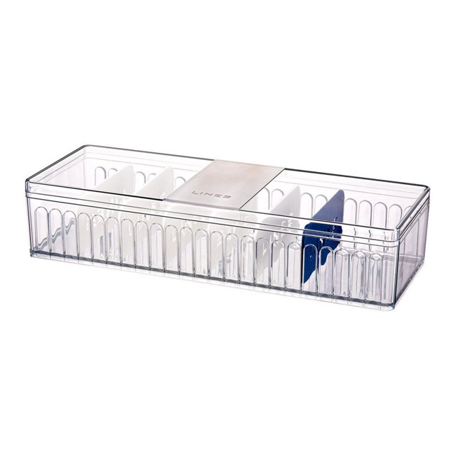 Clear Plastic Desk Cable Organizer Light Durable Cable Divided Container for Mouse Cords Earphone Cables