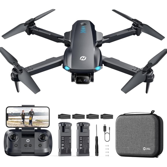 Holy Stone HS290 Foldable Drone with 1080P FPV Camera, Easy to Fly for Beginners, Air Photography Drone with Optical Flow, 2 Batteries, Black
