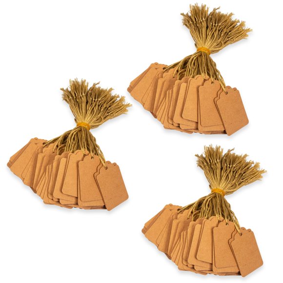 300pcs 1 1/4" x 1 7/8" (32 x 47mm) Kraft Gift Marking Tags Price Labels Display Tags Strung for Crafts & Gifts. Personalize & Price Your Merchandise