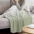 thumbnail image 3 of Sage Green Ombre Blanket Soft Cozy Warm Twin Blanket for Bed, Plush Fuzzy Flannel Fleece Blankets for Sofa, Modern Geometric Rhombus Striped Throw Blankets for Couch, Gifts for Men, 60"x80", 3 of 9