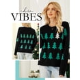 thumbnail image 6 of QAFOPEH Women Christmas Tree Sequin Printed Crew Neck Long Sleeve Knitted Sweater, 6 of 7